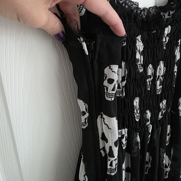 Royal Bones Black And White Skull Dress Size M - Picture 5 of 9